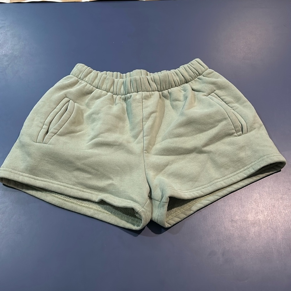 Sage green sweat shorts